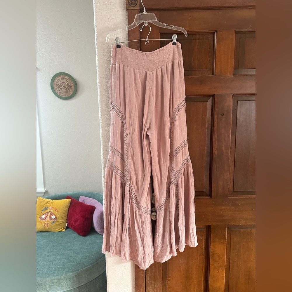 Free People Lovin's Easy Lace Mix Pants - Picture 5 of 9